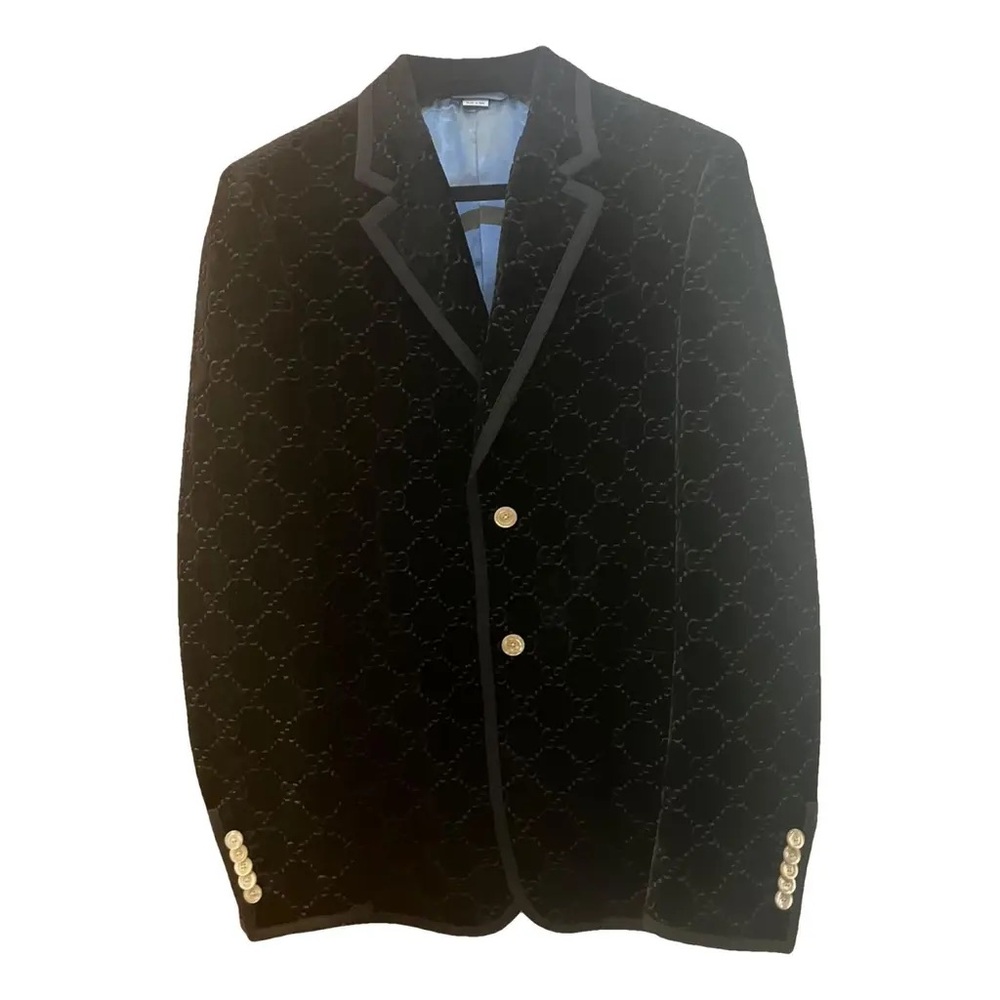Gucci Black Velvet GG Palma Jacket